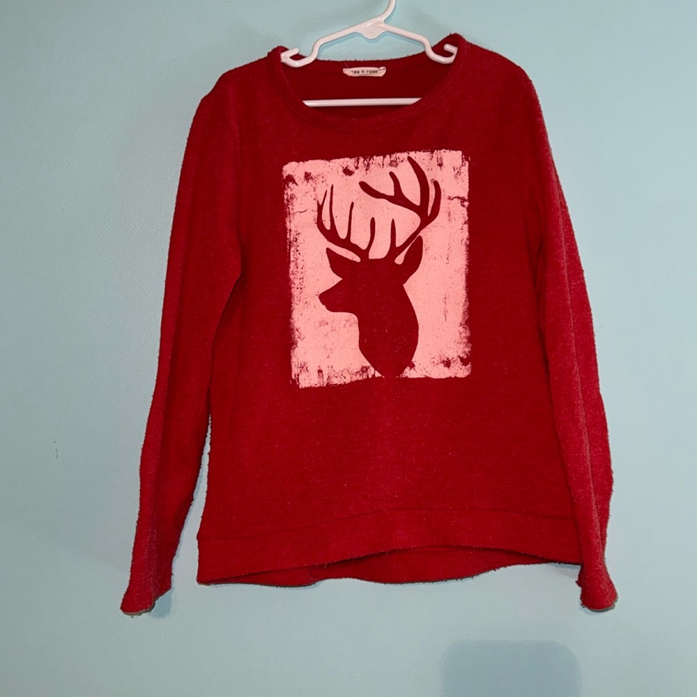 Girls reindeer Christmas sweater size S